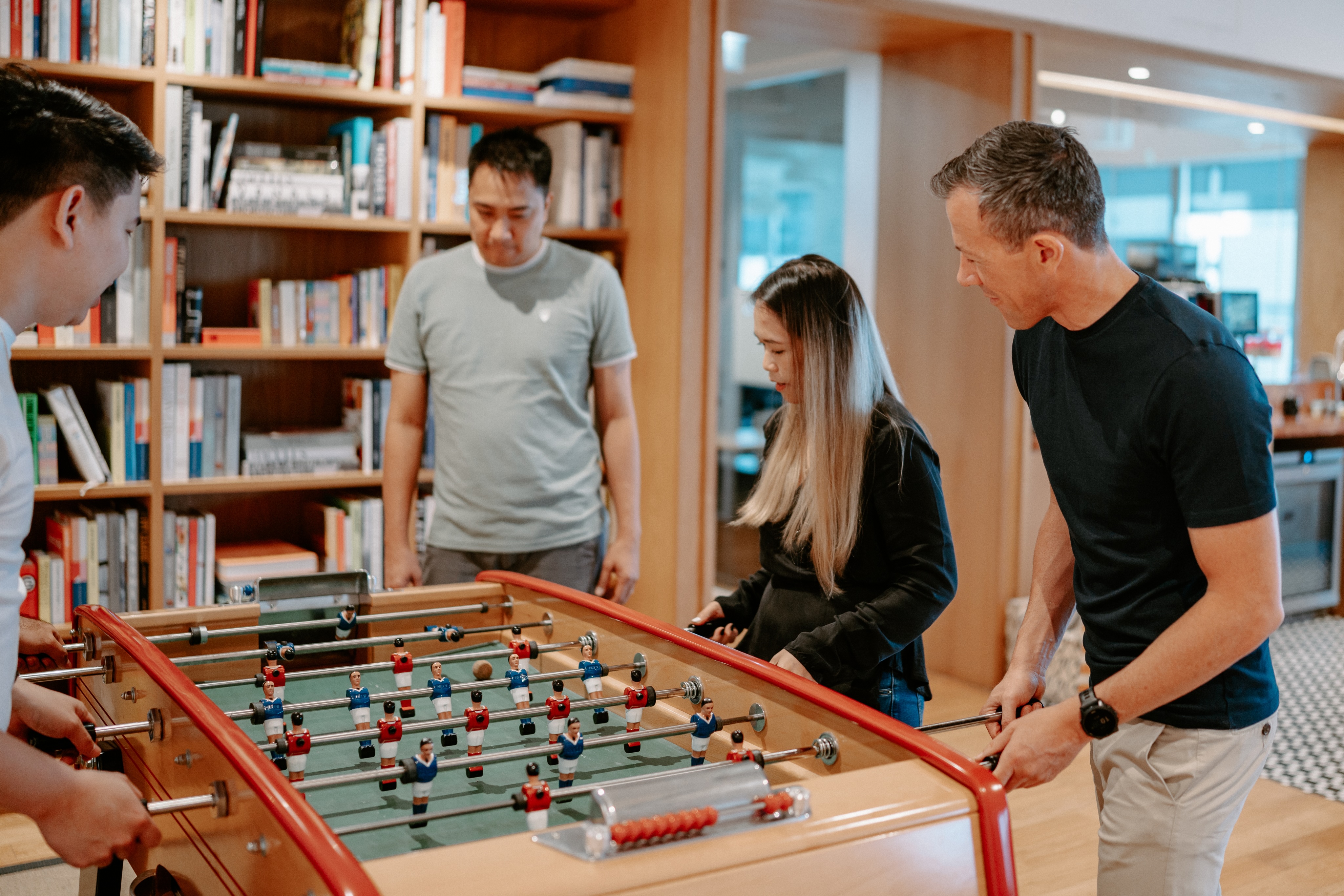 Team member preparing documents